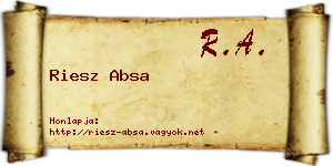 Riesz Absa névjegykártya